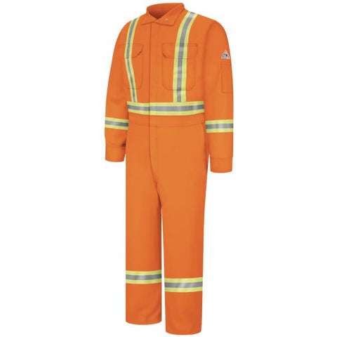 BULWARK Orange PREMIUM COVERALL WITH CSA COMPLIANT REFLECTIVE TRIM - EXCEL FR (CLBC) - True Safety Gear