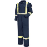BULWARK Navy PREMIUM COVERALL WITH CSA COMPLIANT REFLECTIVE TRIM, 7OZ - EXCEL FR (CTBA) - True Safety Gear