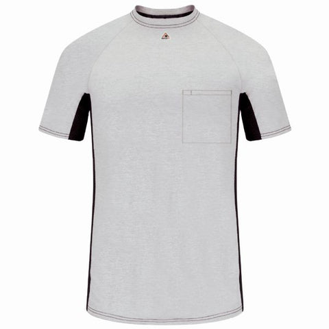 BULWARK SHORT SLEEVE FR TWO-TONE BASE LAYER WITH CONCEALED CHEST POCKET- EXCEL FR ( MPS4) - True Safety Gear