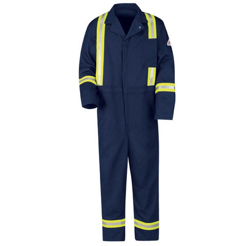 Bulwark Navy CLASSIC COVERALL WITH REFLECTIVE TRIM - EXCEL FR (CECT) - True Safety Gear
