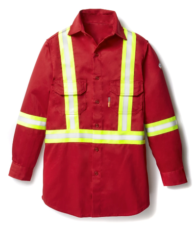 Rasco 7.5 FR Flameshield Uniform Shirt with Reflective Trim - FR1403RD